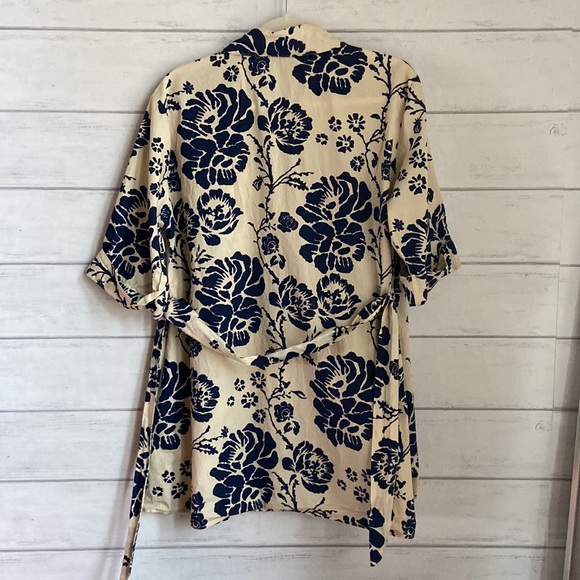 Zara The Lory Blue Floral Belted ShirtDress - Picture 6 of 10